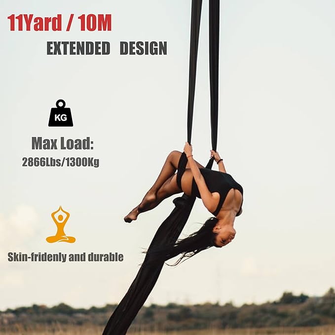 Aerial Silks 11 Yards Aerial Silks For Home Aerial Yoga Swing Aerial Yoga Hammock Swing Aerial Silk For Gymnastics-StrideForce Fitness