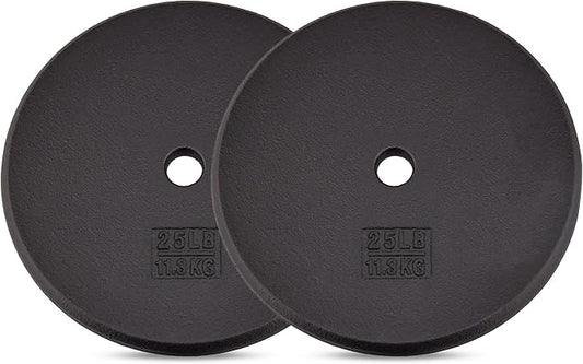 Yes4All Standard 1" Cast Iron Weight Plate - Ideal for Strength Training - Multiple Weight: 5LB to 25LB (Single & Set of 4)-StrideForce Fitness