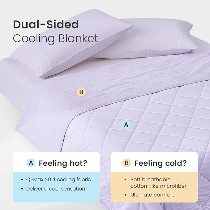 Cozy Bliss Cooling Blanket for Hot Sleepers, Q-Max 0.4 Cooling Comfort Queen Size, Cold Blankets for Night Sweats Sleeping, Ultra-Cool Lightweight Breathable Summer Blanket for Bed-StrideForce Fitness