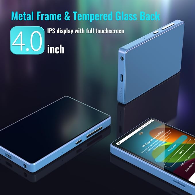 MP3 Player for Kids with Spotify, Parental Controls, Spotify Kids, Audible, Amazon Music, Libby, 4.0" IPS Kids MP4 Music Player Up to 512GB (Blue)-StrideForce Fitness