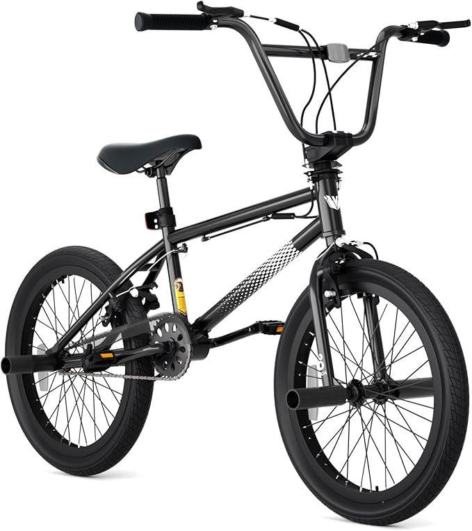 67i Boys BMX Bike 18/20 Inch Ages 8-12 Kids Bicycle with Front Rear U Brake Adjustable Seat Iron Fork 2.09" Wide Tires-StrideForce Fitness