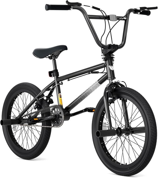 67i Boys BMX Bike 18/20 Inch Ages 8-12 Kids Bicycle with Front Rear U Brake Adjustable Seat Iron Fork 2.09" Wide Tires-StrideForce Fitness