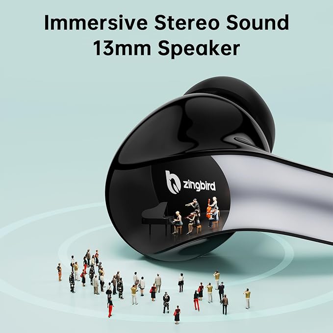 Wireless Earbuds, Bluetooth Ear Buds Headphones, 60H Long Playtime, Stereo Deep Bass, LED Power Display, IPX7 Sport Waterproof, Lightweight in-Ear Earphones with Mic for iPhone Android PC TV Computer-StrideForce Fitness