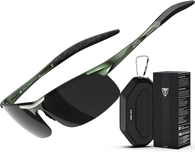 ATTCL Men's Sports Polarized Sunglasses Men for Driving running Fishing Golf - UV Protection Sun glasses Metal Frame-StrideForce Fitness