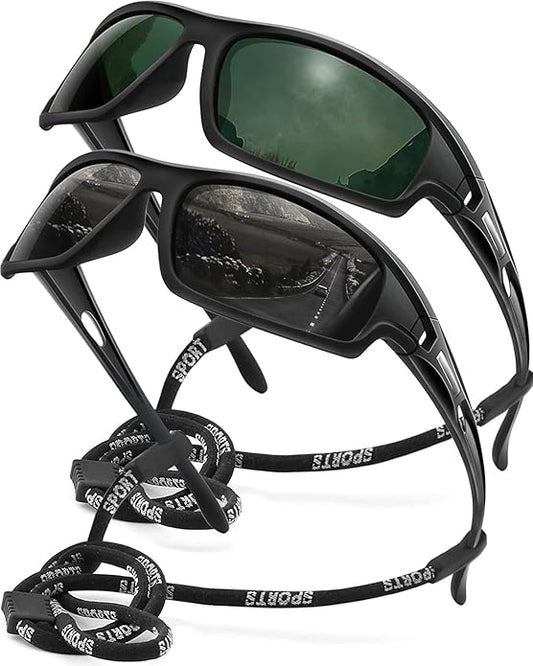 Polarized Sports Sunglasses for Men 100% UV Protection Wrap Around Unbreakable Sun Glasses for Fishing Driving-StrideForce Fitness