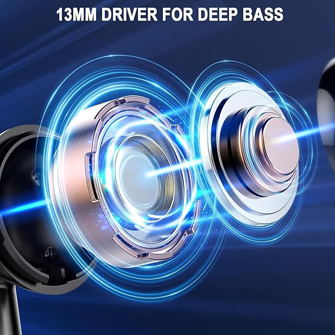 Wireless Bluetooth 5.4 Earbuds, Ear Buds LED Power Display Headphones 6D Stereo, Bluetooth Earbuds in-Ear Noise Cancelling Mic, 40H Playback Mini Case IP7 Waterproof Sports Earphones for Android iOS-StrideForce Fitness