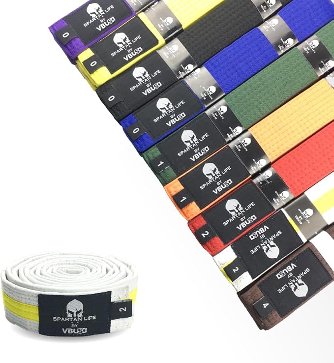 Karate Belt, All-Purpose Martial Arts Belt, Judo, Taekwondo Belt, Durable MMA Color Rank TKD Belt Size 0-6.-StrideForce Fitness