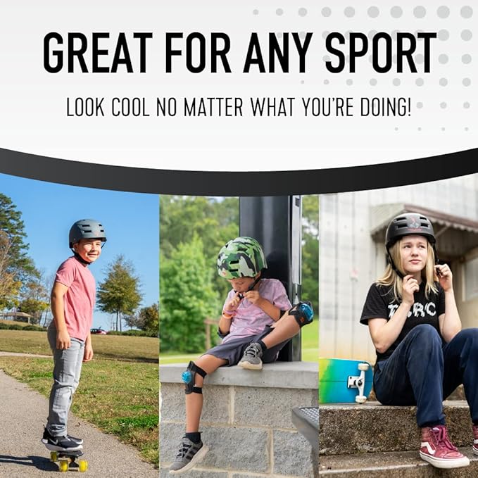 Flybar Bike Helmet- Multi Sport Dual Certified Adjustable Dial, Lightweight Skateboard Helmet, Roller Skating, Pogo, Electric Scooter, Snowboard, Boys and Girls Kids- Adults Helmets-StrideForce Fitness