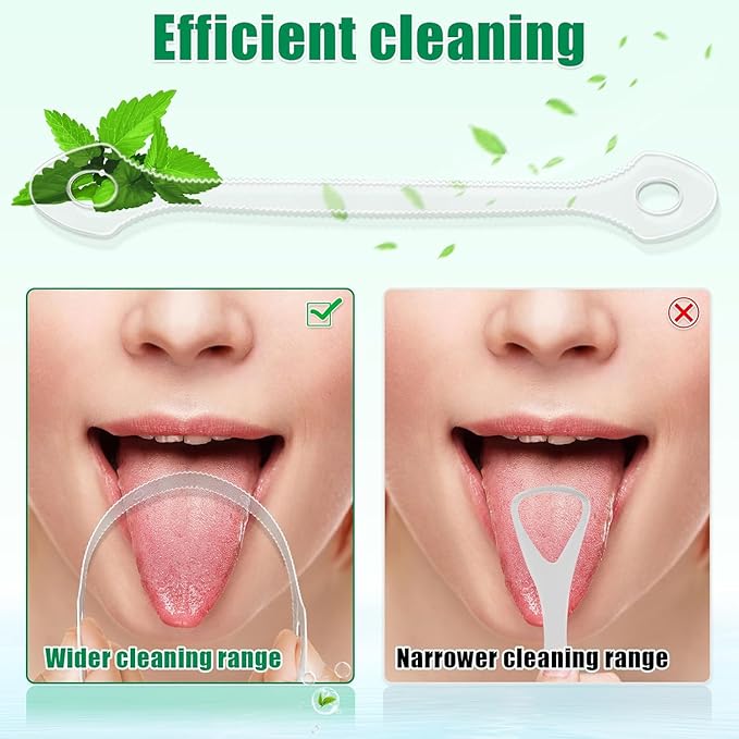 Disposable Tongue Scraper, 30Pack Individually Wrapped - Hygienic Plastic Tongue Scraper for Adults & Travel, Fresh Breath Oral Care, Single Use White Scraper Kit