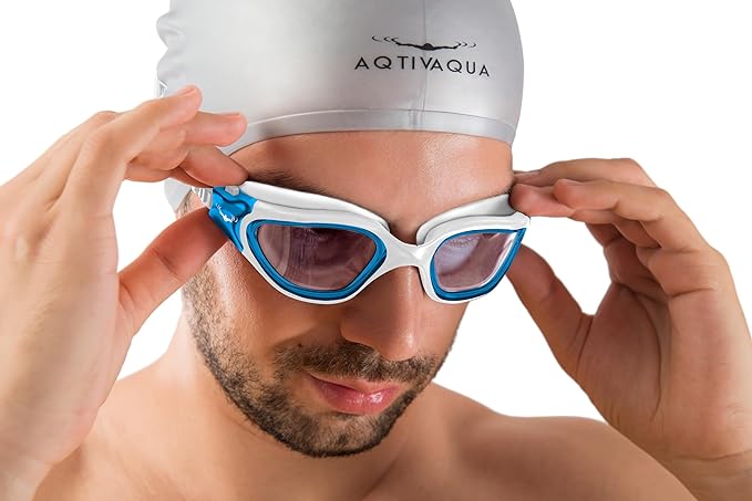 AqtivAqua Swimming Goggles, DX Wide View Swim Goggles for Adult Men Women, Anti Fog No Leaking-StrideForce Fitness