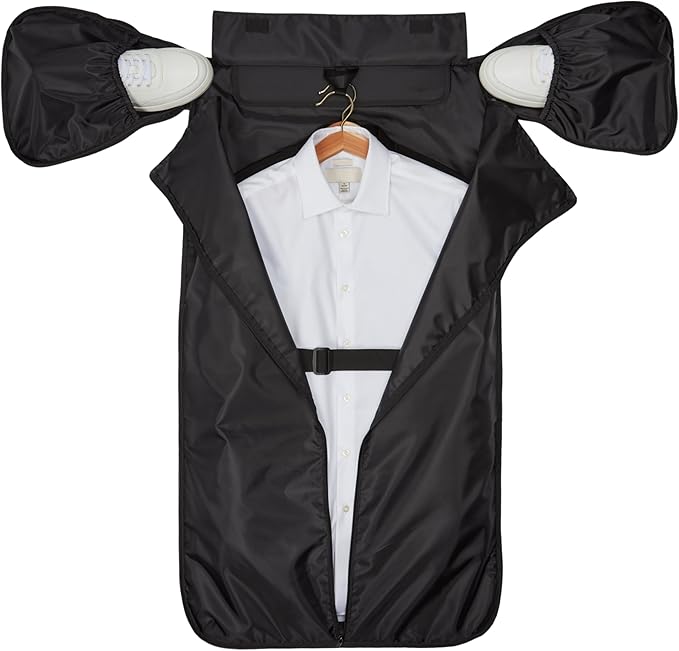 Halfday Convertible 2-in-1 Garment Duffel Weekender Bag 45L | Wrinkle-Free Travel, Hanging Suit Compartment, Shoe Pockets, Trolley Sleeve. Durable & Water-Resistant Carry-On, Shadow-StrideForce Fitness