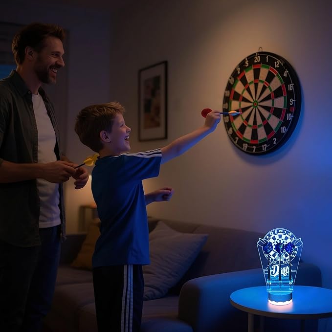 Light Up Dart Holder, 16 Colors Changing Lights Acrylic Dart Holder Stand with Remote Control, Birthday Christmas Gifts for Men Player or Darts Enthusiasts-StrideForce Fitness