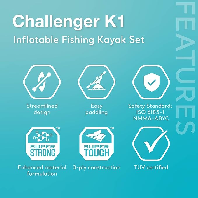 INTEX Challenger Inflatable Kayak Series: Includes Deluxe 86in Kayak Paddles and High-Output Pump – SuperStrong PVC – Adjustable Seat with Backrest – Removable Skeg – Cargo Storage Net-StrideForce Fitness