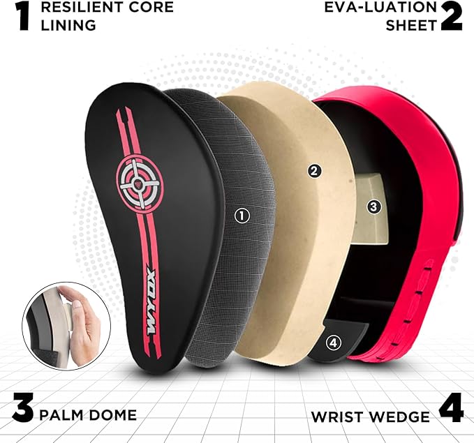 WYOX Curved Boxing Punch Mitts – Boxing Pads Training Set, Punching Mitts for Adults, Kickboxing Pads, Muay Thai Pads, Karate Pads, MMA Training Equipment, Martial Arts Focus Pads-StrideForce Fitness