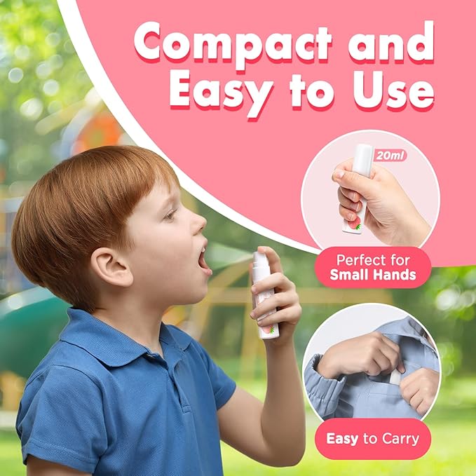 Mouth Spray for Kids Toddler Toothpaste Helper Fluoride Free Baby Toothpaste Cavity Protection Oral Care with Natural P113+ Antibacterial Peptide for Newborns to Age 6 (Original&Grape)