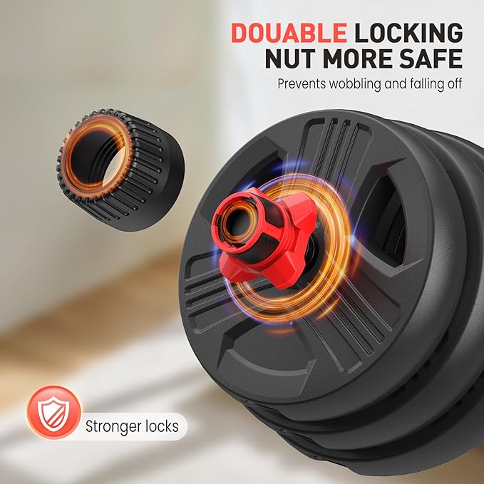 Adjustable Dumbbells, 20/30/40/55/60/70/80/90lbs Free Weight Set with Connector, 2 or 3 in 1 Dumbbells Used as Barbell, Kettlebells, Fitness Exercises for Home Gym Suitable for Men/Women-StrideForce Fitness