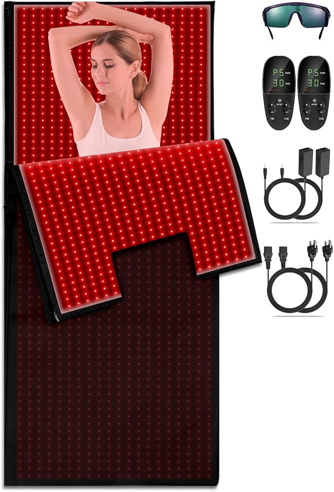 iTHERAU Large Red Light Therapy Blanket 2460 LEDs Infrared Red Light Sleep Bag for Full Body, Resolve Inflammation, Relieve Joint or Back Pain, Red Light Wrap 660 & 850nm Wavelengths, 71in X 32in-StrideForce Fitness
