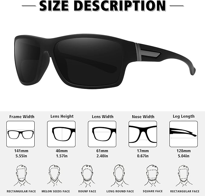 STORYCOAST Polarized Sports Sunglasses for Men Women Unbreakable Frame Cycling Fishing Driving-StrideForce Fitness