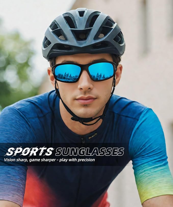 Polarized-Sunglasses-Men Sports Mens-Sunglasses: Sun-Glasses with UV400 Protection for Driving Golf Fishing Running-StrideForce Fitness