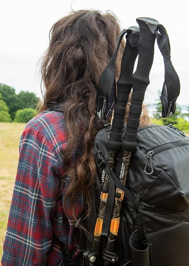 Cascade Mountain Tech Lightweight Aircraft-Grade Aluminum Trekking Poles with Extended Down Grip Plus Tip Kit-StrideForce Fitness