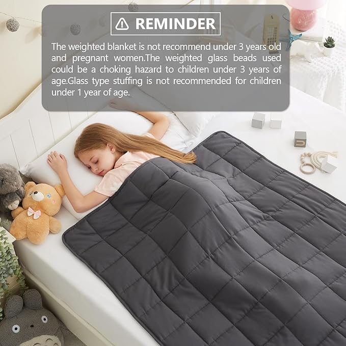 L'AGRATY Weighted Blanket - 36"x48" 3lbs Weighted Blanket Microfiber Material with Glass Beads Small Blanket for All-Season Summer Fall Winter Soft Thick Blanket-StrideForce Fitness