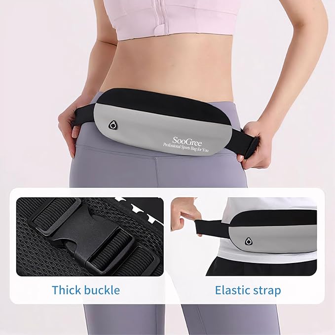 Slim Fanny Packs for Women Men,Waterproof Waist Pack with Reflective Strip Adjustable Strap,Running Belt for Sports Workout Cycling Hiking, Casual Hands-Free Wallets Phone Bag (Style 2)-StrideForce Fitness