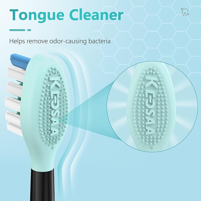 Replacement Toothbrush Heads for Philips Sonicare Electric Toothbrush, 2-in-1 Tongue Cleaner, 10 Pack, Mint Green,Suitable for Philips Sonicare Heads, C2, C1, C3, W1, W2, W3, G1, G2, G3