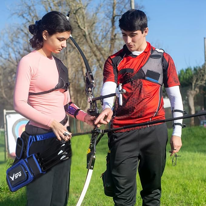 SOPOGER Archery Hip Quiver for Arrows - 3 or 4 Tube Bow Belt Quiver Waist Hanged for Youth Teens Adults Compound Bow Recurve Bow Target Shooting-StrideForce Fitness