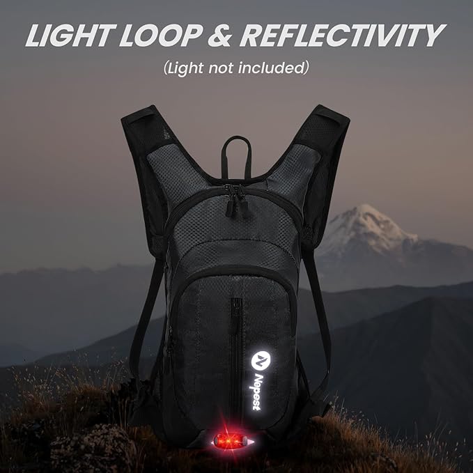 Nepest Hydration Pack Backpack for Women & Men, Lightweight Water Backpack with 2L Water Bladder for Hiking Cycling Running Biking-StrideForce Fitness
