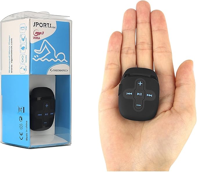 Waterproof MP3 Player for Swimming, Underwater Headphones with Short Cord, MP3 Waterproof Swimming Underwater 3 Meter, Shuffle Feature-StrideForce Fitness