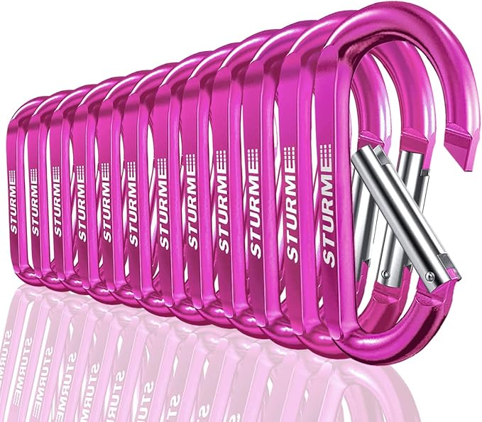 STURME 12pcs Carabiner Clip 3" Small Durable Carabiner Keychain Carabeaner Hooks-StrideForce Fitness