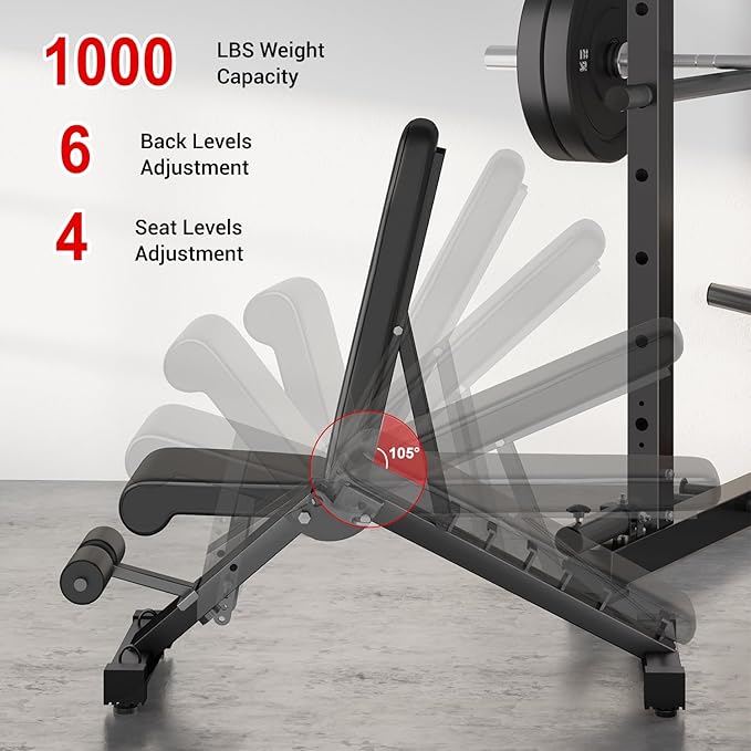 R1-V4 Power Cage Rack, 2000LB Squat Rack with Cable Crossover System, Multi-Function Weight Cage, Home Gym Workout Machine with More Training Attachments-StrideForce Fitness