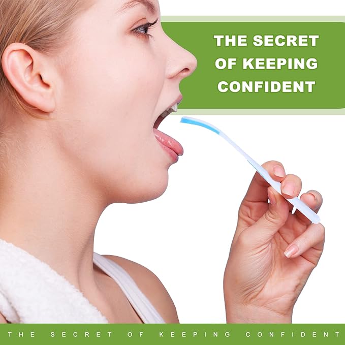 Yerliker 10 Pcs Tongue Scraper Cleaner, Tongue Scrapers for Adults, Portable Oral Brush Oral Healthy Care Tools, Fight Bad Breath