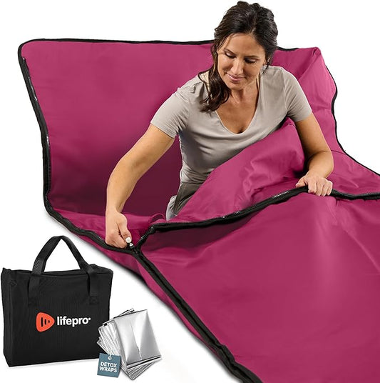 LifePro RejuvaWrap Infrared Sauna Blanket for Detox & Relaxation – Available in 5 Colors & 3 Models – Portable Far Infrared at Home Sauna for Muscle Relief, Circulation & Recovery – 9 Heat Levels-StrideForce Fitness