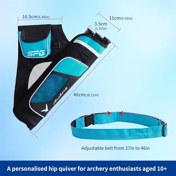 SOPOGER Archery Hip Quiver for Arrows - 3 or 4 Tube Bow Belt Quiver Waist Hanged for Youth Teens Adults Compound Bow Recurve Bow Target Shooting-StrideForce Fitness