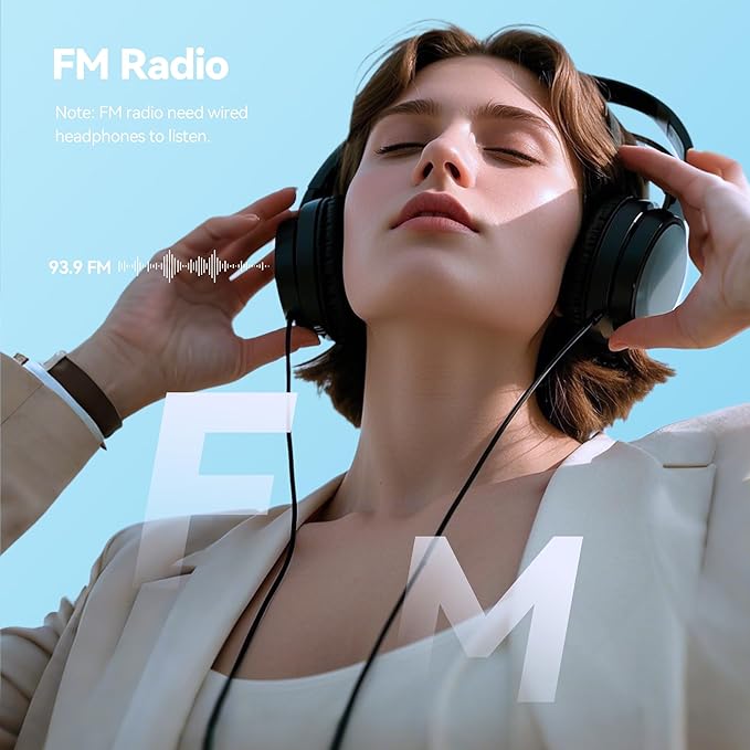 AGPTEK 64GB MP3 Player with Bluetooth, M3 2.4 inch Music Player with Speaker and FM Radio, Touch Buttons, Supports Up to 128GB(Black)-StrideForce Fitness