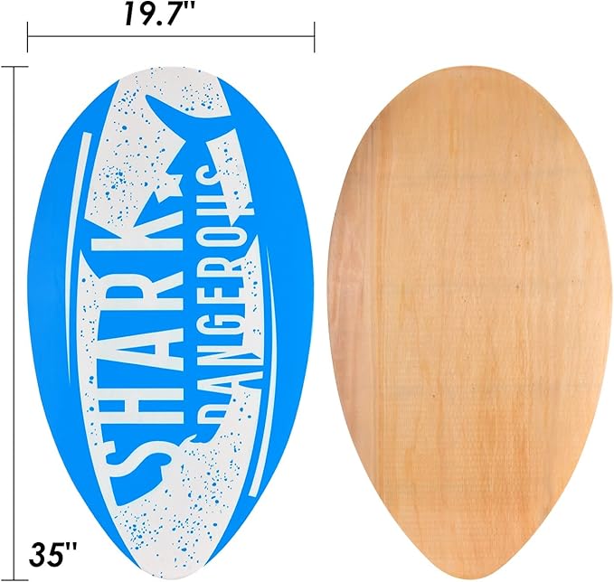 seething 35 Inch Skimboard with High Gloss Coat Wood Skim Board for Beginners,Kids, Teenagers, Adults and All Skimming-StrideForce Fitness