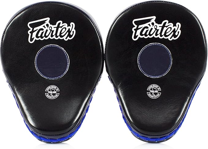 Fairtex FMV9 Contoured Focus Mitts |Striking Accuracy & Protection for Boxing, Muay Thai, Kickboxing |Ergonomic Design, Soft Padding, Secure Fit Leather-StrideForce Fitness