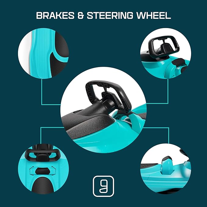 Snow Sled for Kids, Adults - Toboggan Sled, Easy Turning Steering Wheel, Anti-Slip Seat, Pull Up Brake, Durable Plastic Sled, Lightweight, Snow Sleds, Age 3+ 260 lbs-StrideForce Fitness