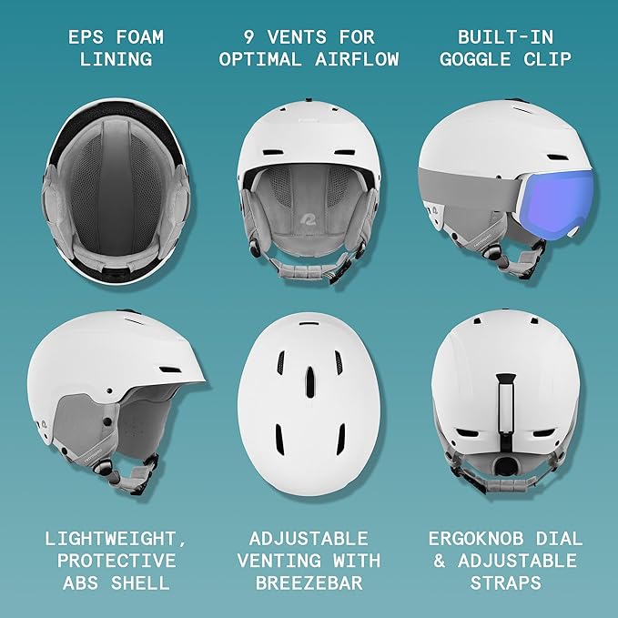Retrospec Zephyr Ski Helmet - Snowboard Helmet for Adults & Youth - Adjustable Fit with Breathable Vents for Men, Women, Boys and Girls-StrideForce Fitness