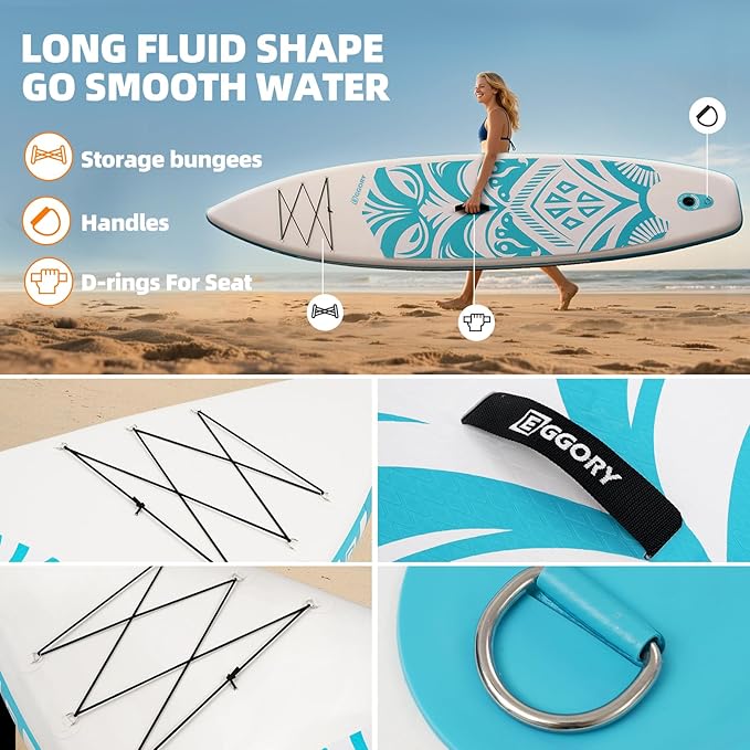 Inflatable Paddle Board,Stand Up Paddle Board Set, Extra Wide SUP Board with Removable Fin, Floating Paddle, Hand Pump, Waterproof Phone Pouch,Traveling Board-StrideForce Fitness