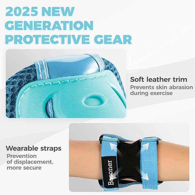 BOSONER Kids/Youth Knee Pad Elbow Pads Guards Protective Gear Set for Roller Skates Cycling BMX Bike Skateboard Inline Skatings Scooter Riding Sports-StrideForce Fitness