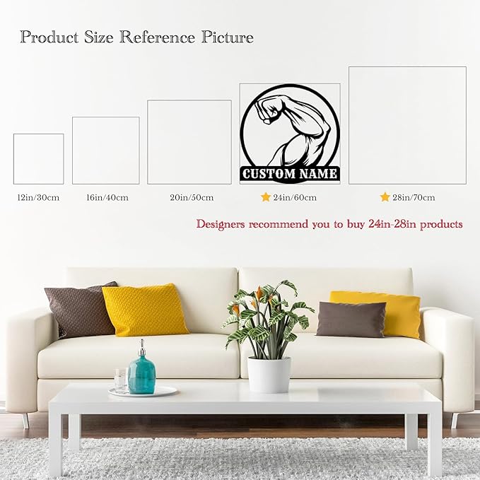 Personalized Metal Gym Sign, Custom Fitness Metal Wall Decor, Body Builder Lovers Gift, Gym Custom Unique Metal Wall Art, fitness room decor, home gym decor, gym wall art (Style-7)-StrideForce Fitness