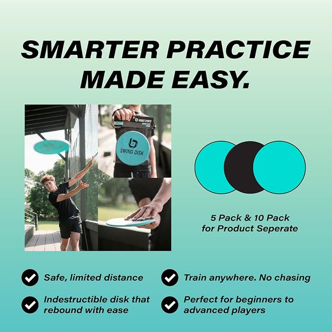 Swing Disk Baseball Swing Trainer, Baseball Hitting Trainer Disks for Improving Baseball Swing, Baseball Training Equipment to Analyze Swing and Improve Batting Mechanics-StrideForce Fitness