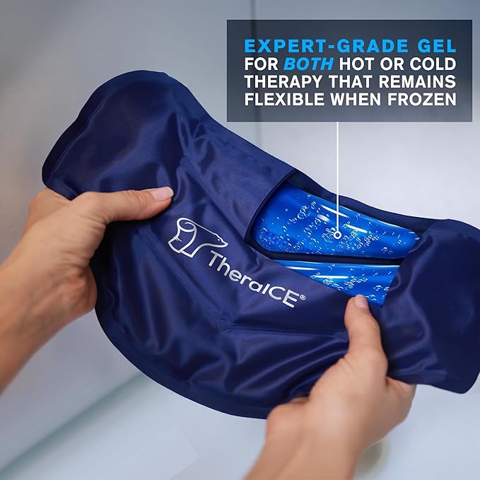 TheraICE Ice Pack for Back Pain Relief | Reusable Lower Back Wrap for Hot or Cold Therapy | Relief for Lower Lumbar, Sciatic Nerve, Herniated or Degenerative Disc, Coccyx, Tailbone Pain 2 Pack-StrideForce Fitness