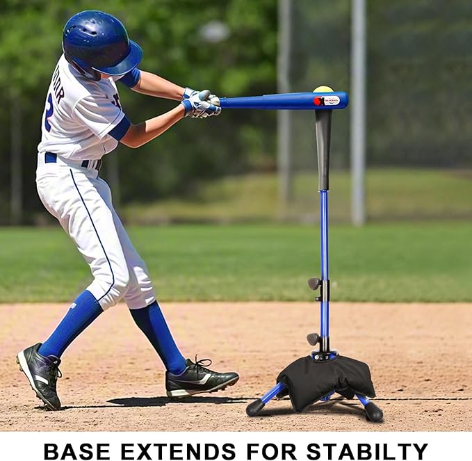 Baseball Tee for Kids,Batting Tee,Softball Tee,Youth Hitting Tee,Teeball Tee,Travel Tee,Easy Adjustable Height-StrideForce Fitness
