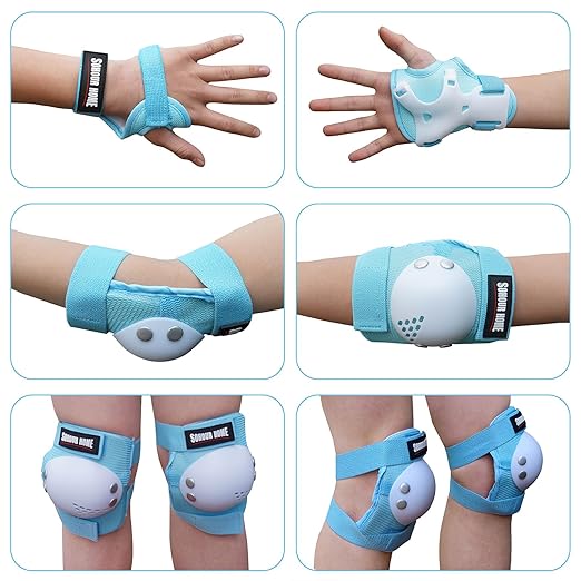 Youth/Kids Knee Pads Elbow Pads Wrist Guards Protective Gear Set for 3-15 Years Child Roller Skates, Skateboard, Cycling, Inline Skating, BMX Bike, Balance Bike, Scooter Riding and Other Outdoor Sports-StrideForce Fitness