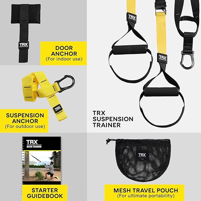 TRX All-in-ONE Suspension Training System: Full Body Workouts for Your Home Gym, Travel, and Outdoors | Includes Indoor & Outdoor Anchors, Workout Guide and Video Downloads-StrideForce Fitness