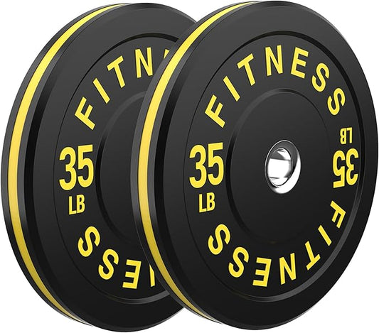 2 Inch Bumper Plates，10-500lbs，Barbell Rubber Olympic Weight Plates Set for Home Gym, Strength Training & Weight Lifting, Multiple Options Colors-StrideForce Fitness