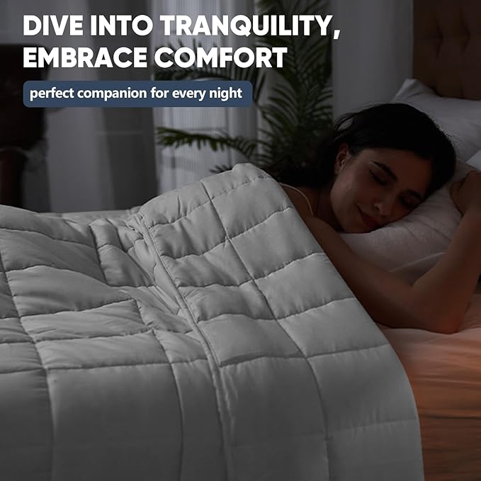 King Size Weighted Blanket for Adults (25 lbs, 80” x 87”, White) Cooling Heavy Blanket for Sleeping Perfect for 240-260 lbs, Breathable Blanket for Adults & Couple All Season, Machine Washable-StrideForce Fitness